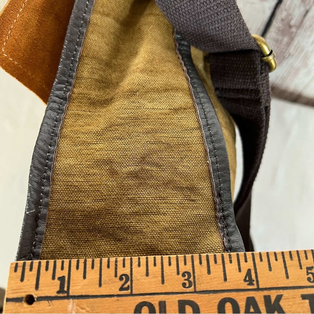 TSD Brand Birch Canvas Leather Distressed Messenger Briefcase Bag Satchel - Picture 14 of 15